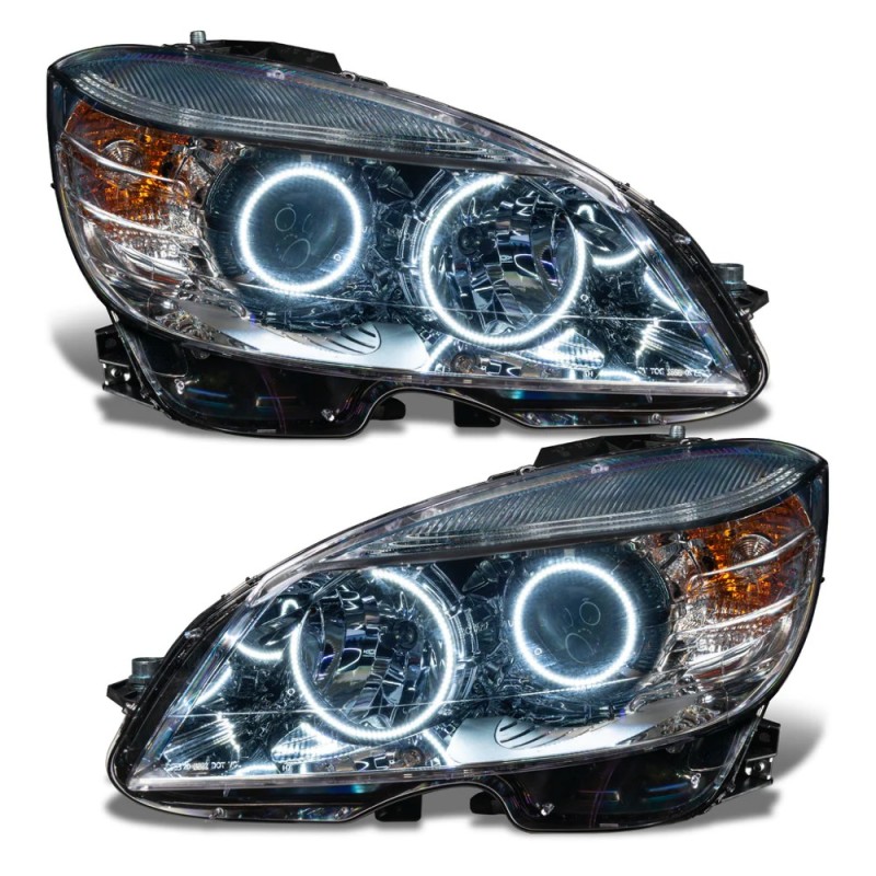 Mercedes-Benz C-Class Headlight Assemblies - ORACLE Lighting - Pre-Assem. w/BC1 Controller - Chrome - `08-`11 Mercedes-Benz C-Class Headlight Assemblies - ORACLE Lighting - Pre-Assem. w/BC1 Controller - Chrome - `08-`11
